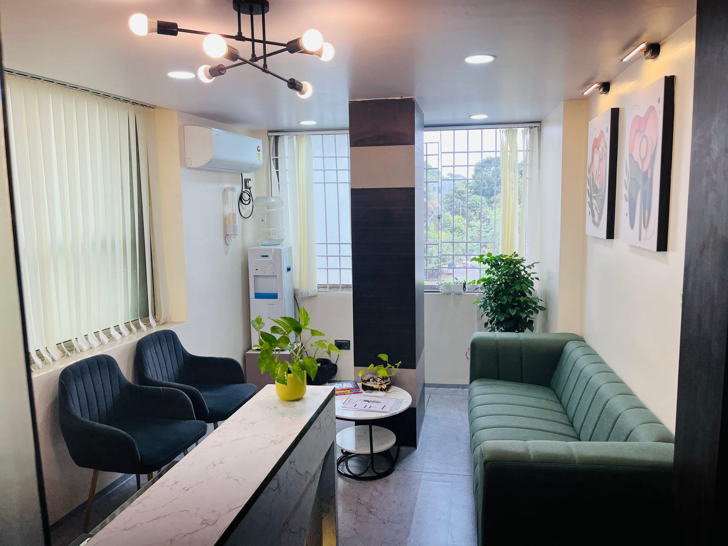 Patient waiting lounge at White Oak Dental Studio, Morabadi, Ranchi